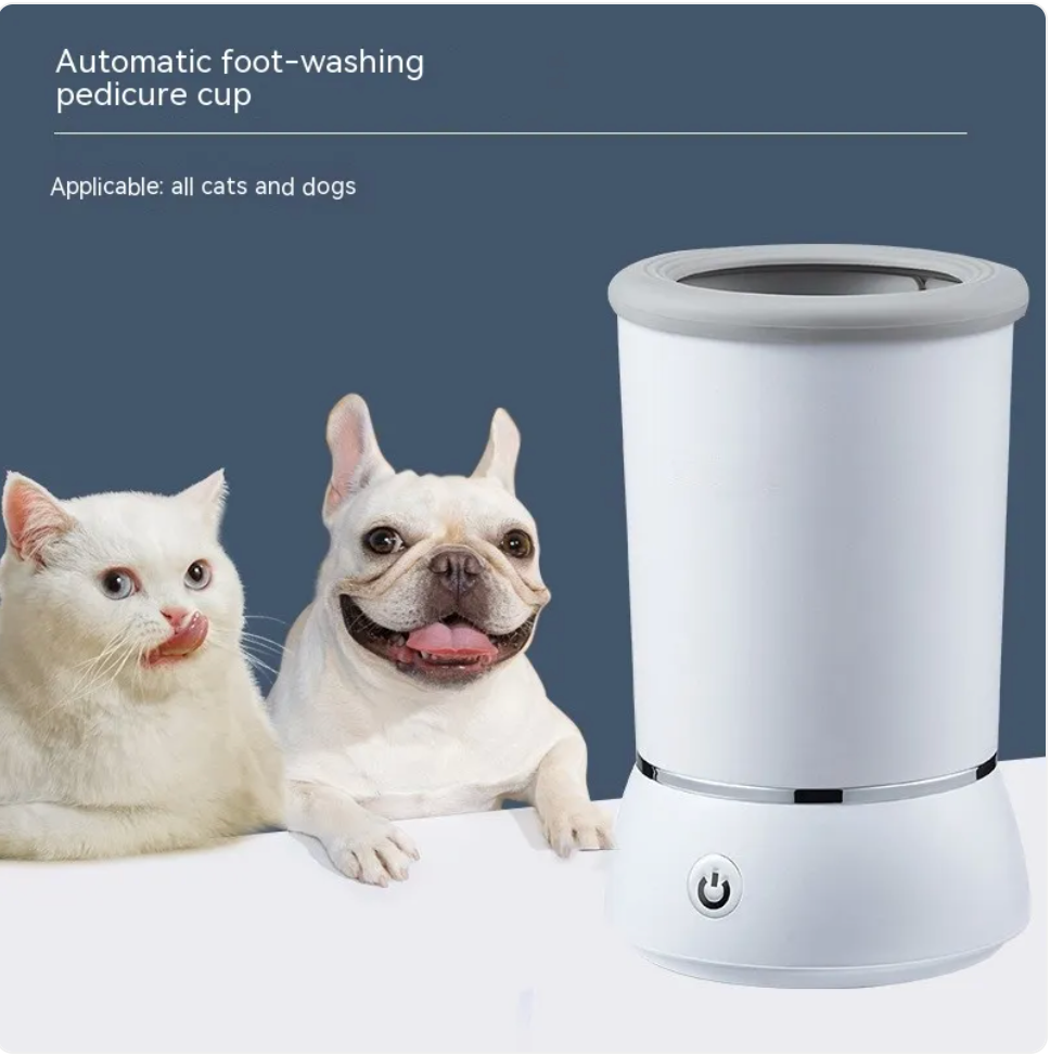 Paw cleaning cup colour options blue and white