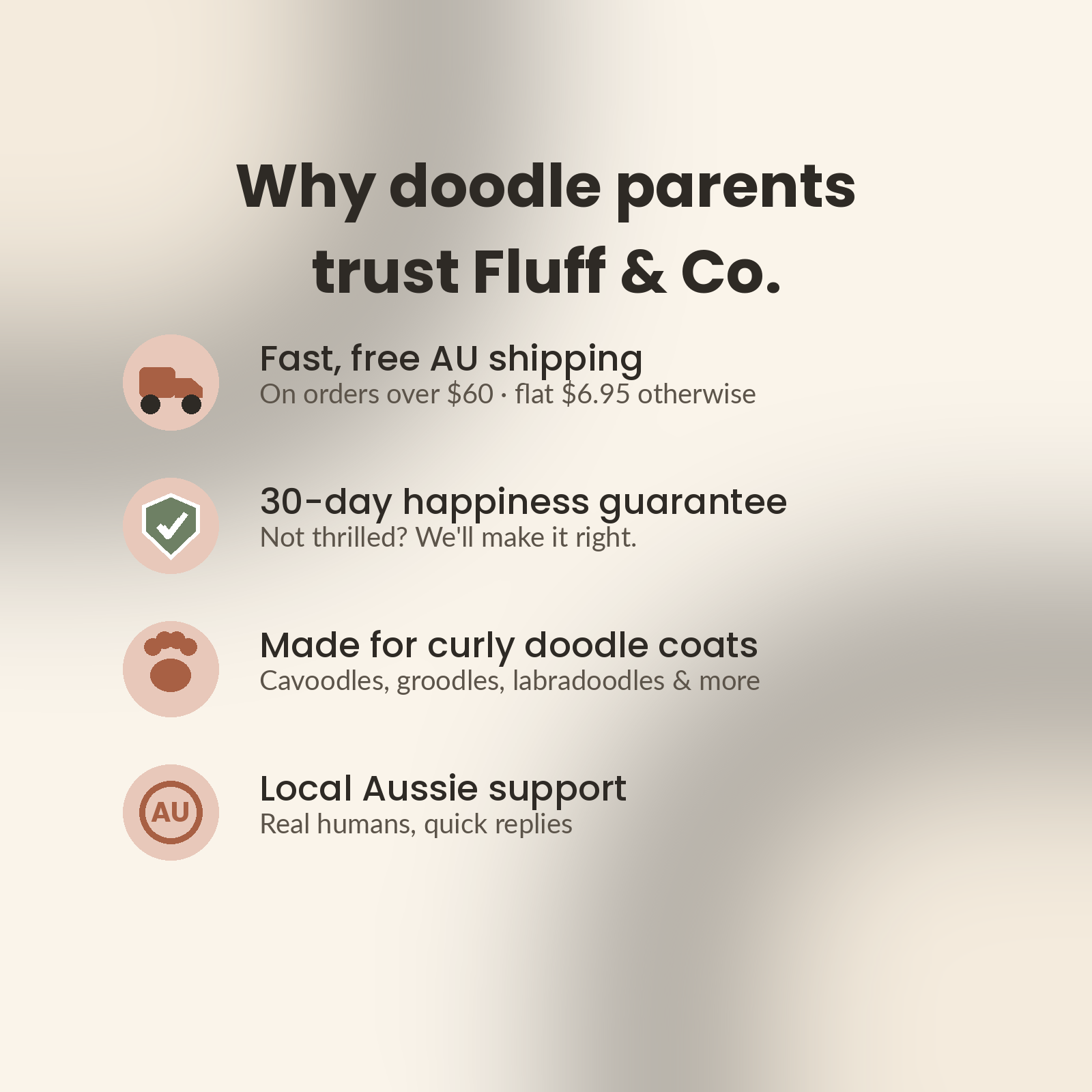 Why doodle parents trust Fluff & Co. — gentle de-tangling brush built for curly coats
